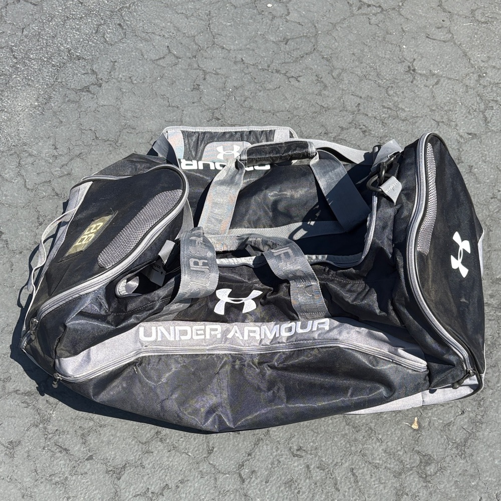 Under Armour Black and Gray Duffel Bag